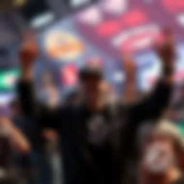 Celebration of a player after a significant win during the series