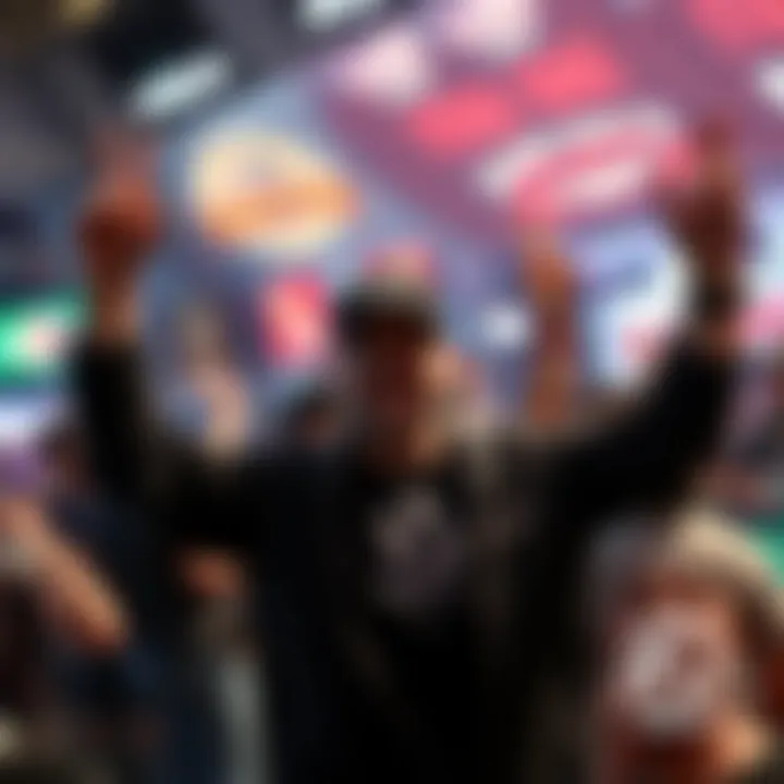 Celebration of a player after a significant win during the series