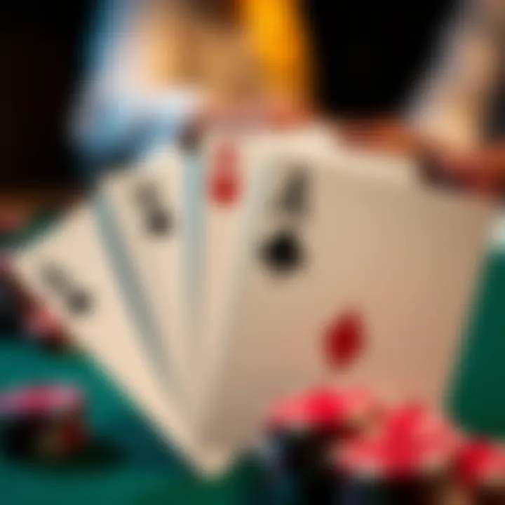A close-up of blackjack cards