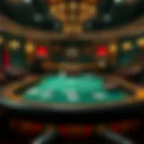 Table setup for playing blackjack