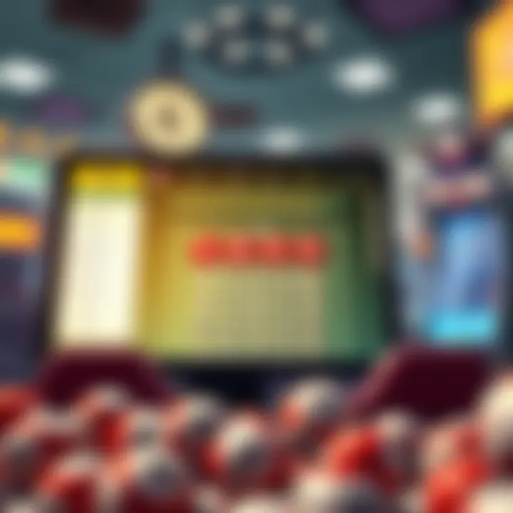 Illustration of an online lottery platform interface