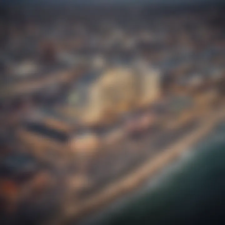 Aerial view of the Atlantic City Boardwalk showcasing casinos