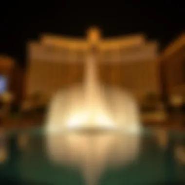 Spectacular fountain show in front of Bellagio