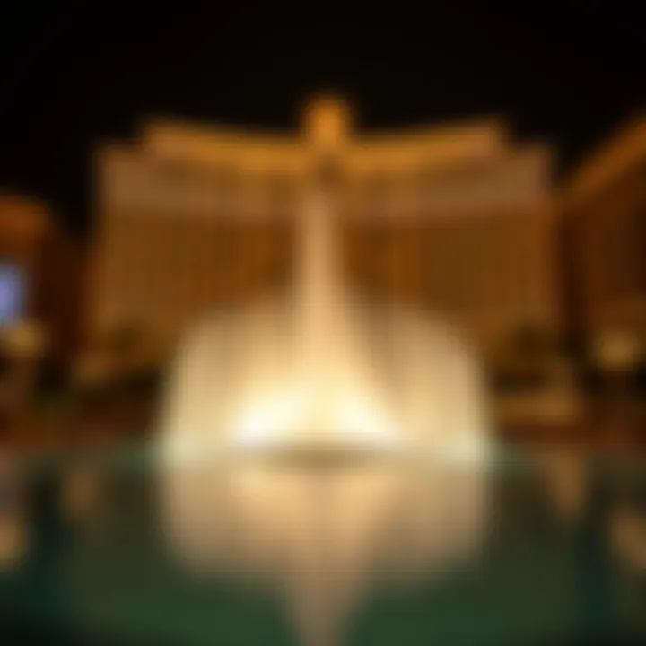 Spectacular fountain show in front of Bellagio