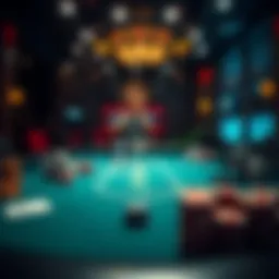 Overview of a Blackjack table showcasing the gameplay environment