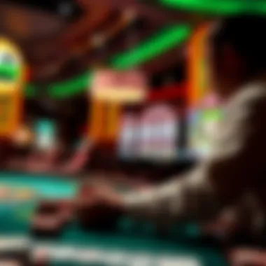 Artistic representation of casino culture influencing players' decisions