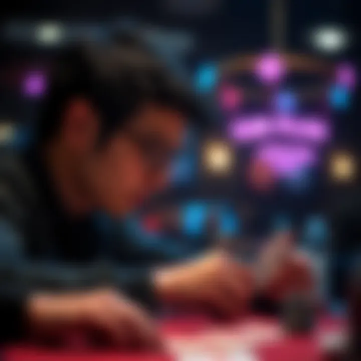 A focused player analyzing their Omaha hand