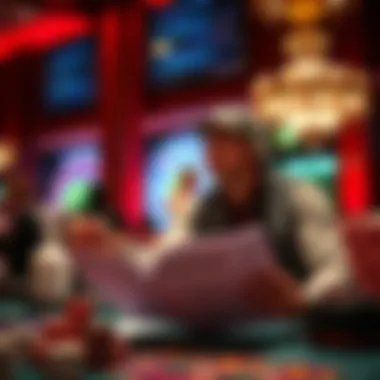 Player analyzing a craps strategy guide