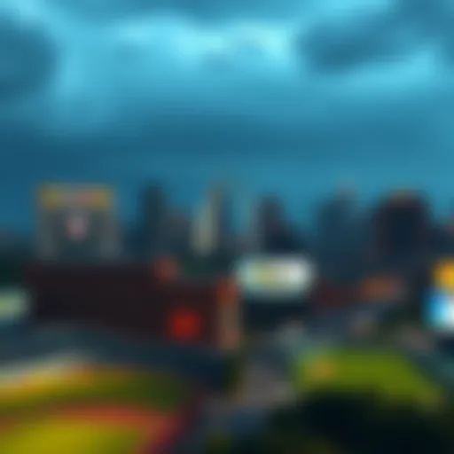 A panoramic view of St. Louis with iconic sports venues