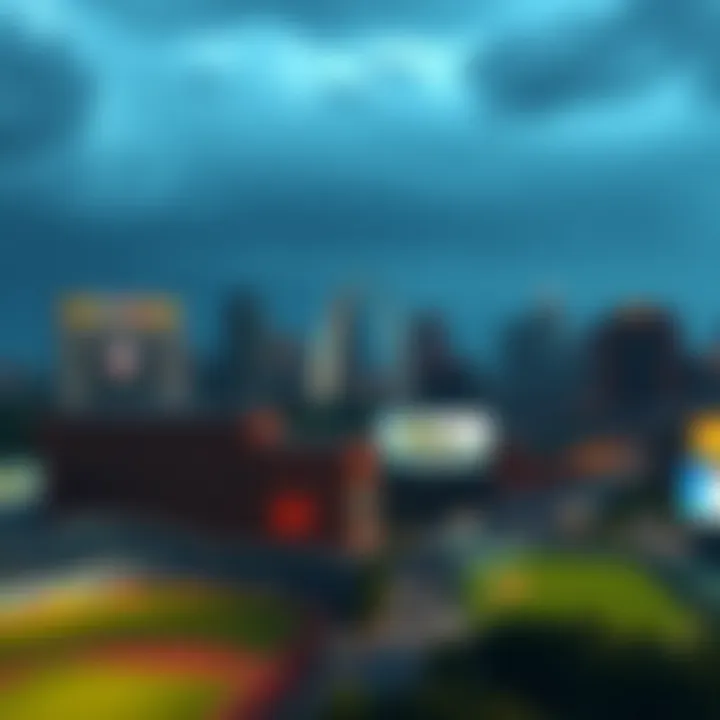 A panoramic view of St. Louis with iconic sports venues