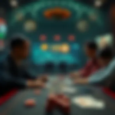 A modern setting where technology enhances traditional card gaming experiences.