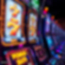 Close-up view of a digital slot machine displaying bonus features