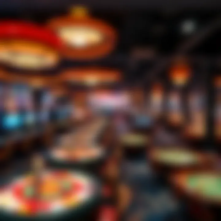 A vibrant casino floor filled with diverse gaming tables
