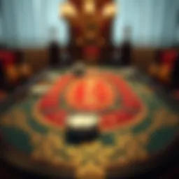 Intricate design of a Caribbean Stud Poker table