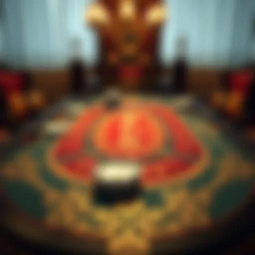 Intricate design of a Caribbean Stud Poker table