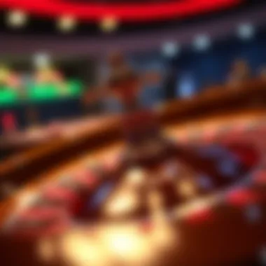 A vibrant roulette wheel in motion, emphasizing the thrill of gambling