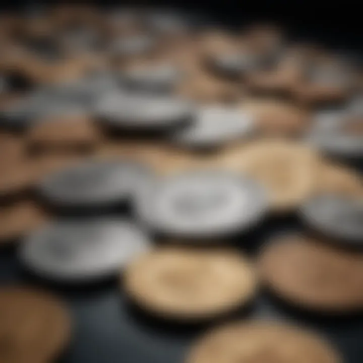 A close-up shot of coins ready to be pushed