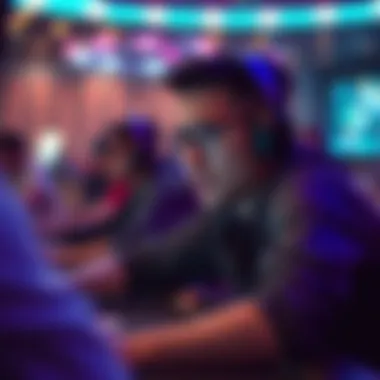 An engaged player immersed in a virtual poker game, surrounded by digital avatars.