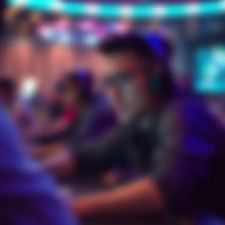 An engaged player immersed in a virtual poker game, surrounded by digital avatars.