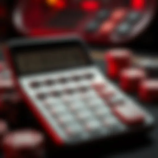 Calculator displaying probabilities for betting