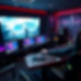 An immersive gaming setup showcasing various devices for real money games