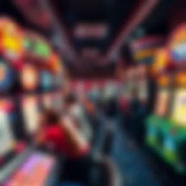 A lively gaming floor filled with slot machines and excited players