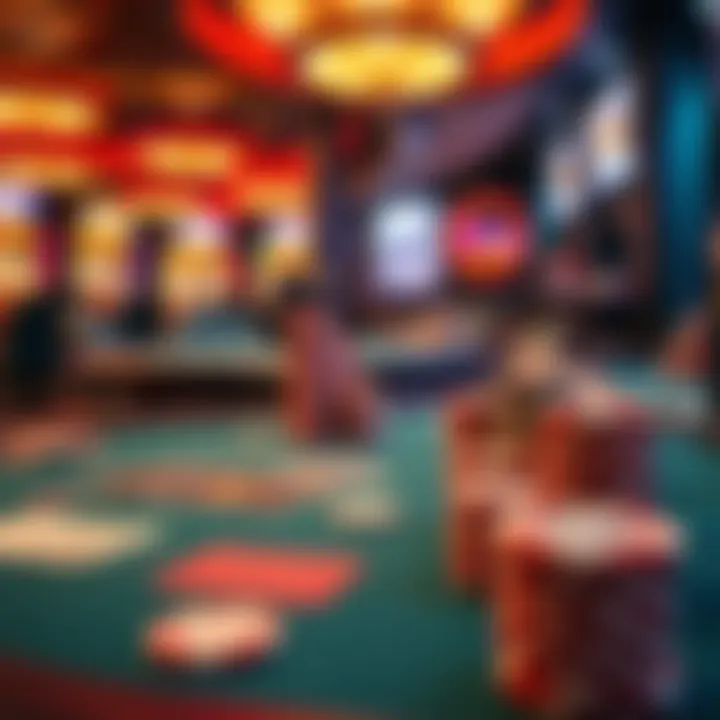 A detailed shot of a poker table with chips and cards ready for play