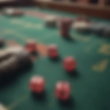 Understanding the Betting Layout Close-up of the betting layout on a craps table