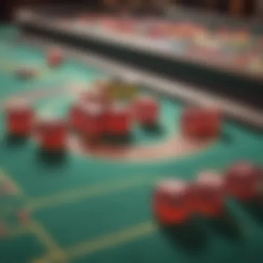 The Excitement of a Craps Table A vibrant craps table filled with colorful chips and dice