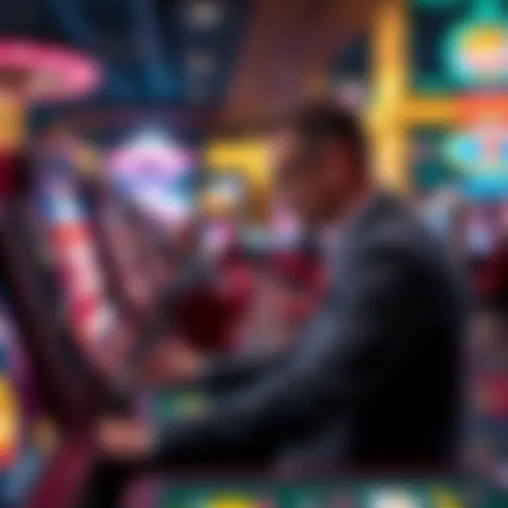 Close-up of a player engaging with the MGM Grand casino floor