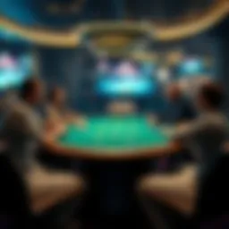 Virtual poker table with friends connecting online