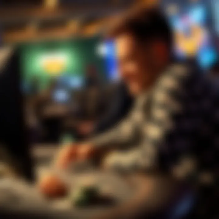 Player enjoying a free poker game