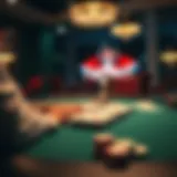 Virtual poker table with chips and cards