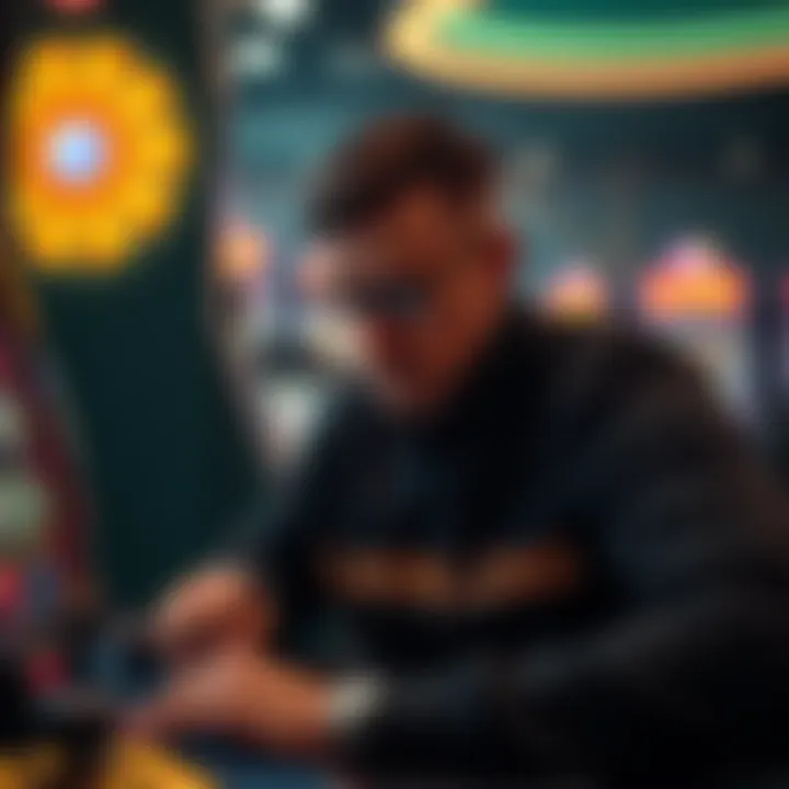 Player analyzing slot game volatility