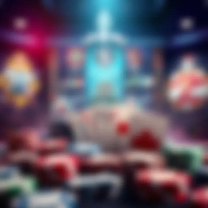 An illustration showcasing various poker game types available on mobile