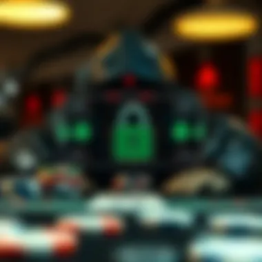 A concept art displaying advanced security features in mobile poker