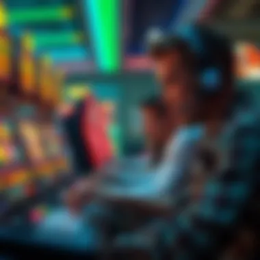 Unique Gameplay Mechanics of Push Gaming Slots An engaging scene of a player experiencing the unique gameplay mechanics of Push Gaming slots.