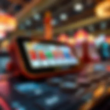 A close-up view of a Slot Finder device showcasing its digital interface.