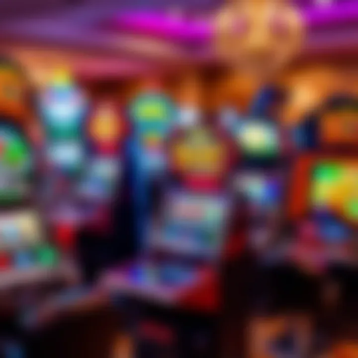 An array of colorful slot machines highlighting different themes.