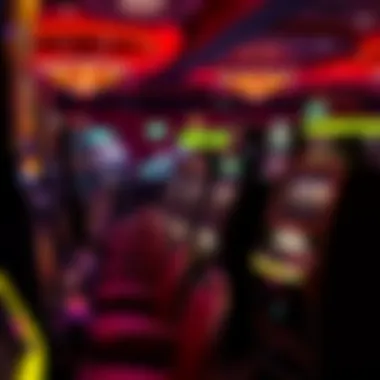 Array of classic slot machines in a casino setting