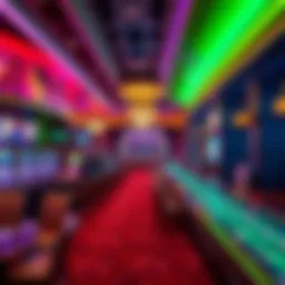 Illustration of a vibrant online casino lobby