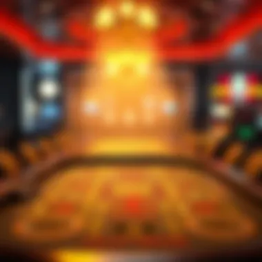 A vibrant casino atmosphere surrounding a craps table
