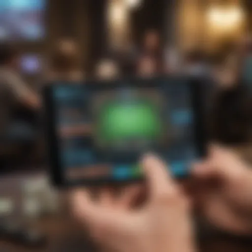 User engaging with a betting app interface