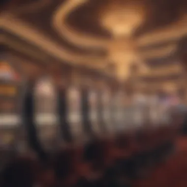 A luxurious casino environment with excited players at a slot machine