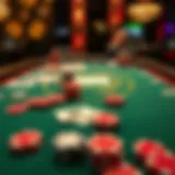 Online Poker Table with Cards and Chips A vibrant online poker table with cards and chips