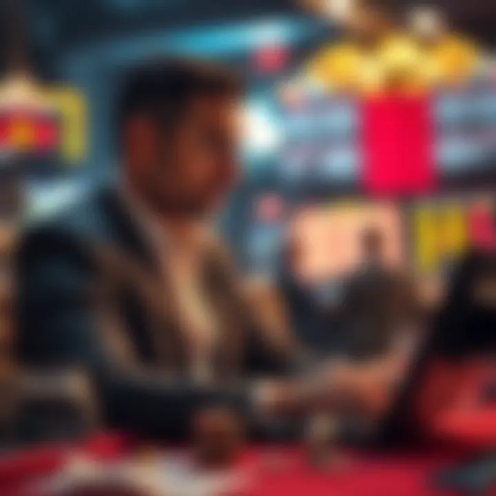 A bettor analyzing statistics and strategies