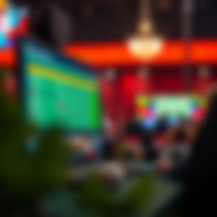 Diverse betting options displayed on a screen