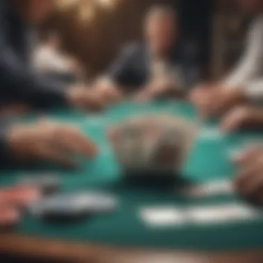 Close-up of high-stakes poker game