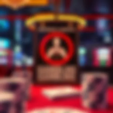 A responsible gambling awareness poster in a casino setting