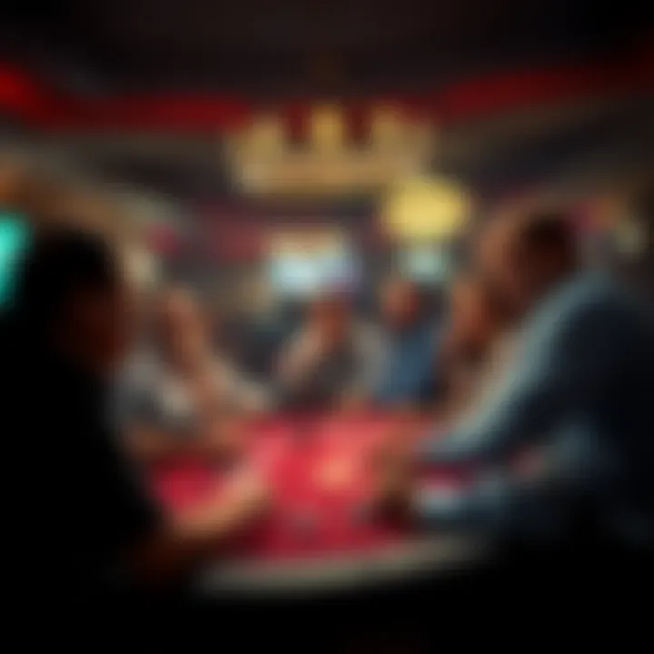 Group of excited players at a poker table